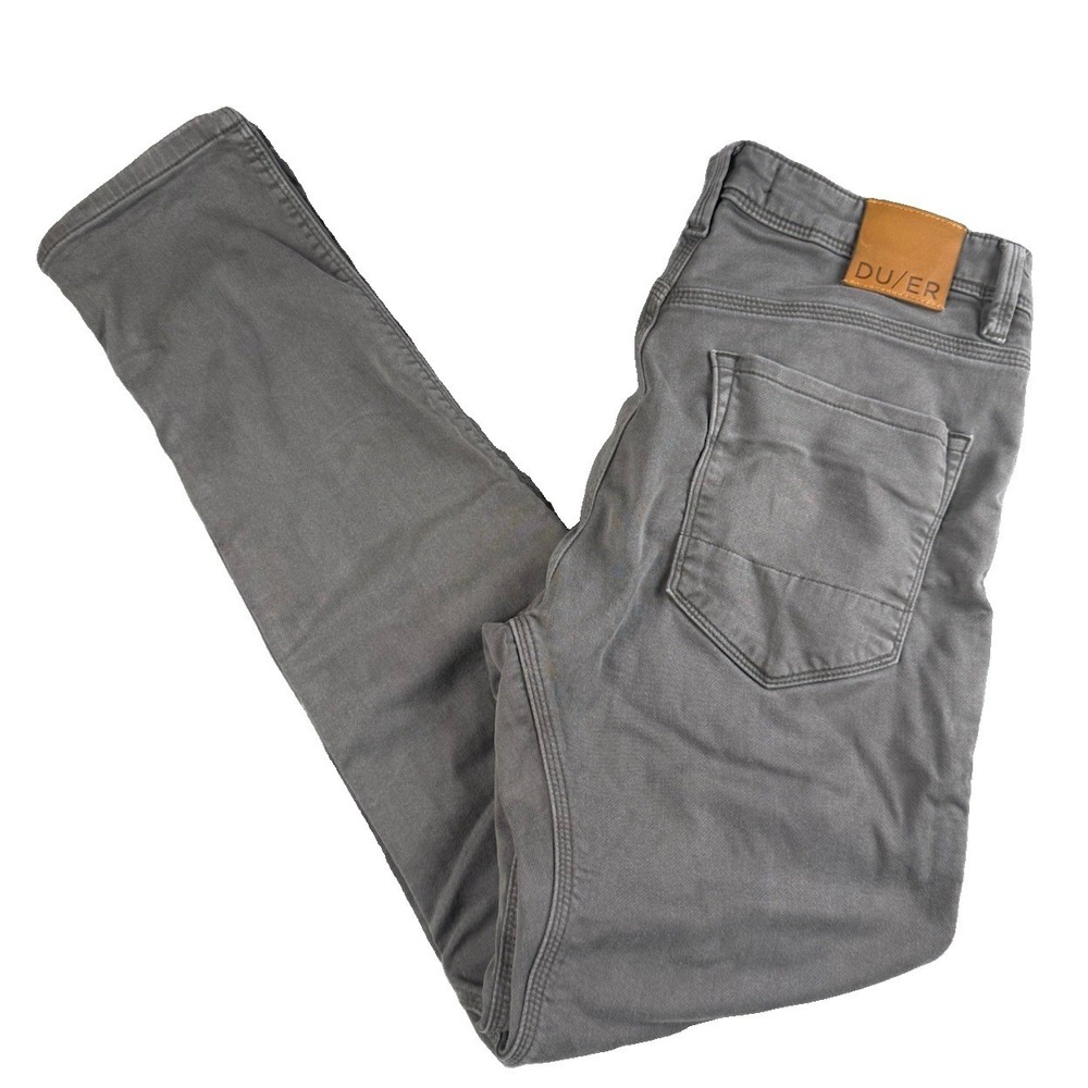 DU/ER Performance Denim Mens 32x32 Gray Slim Straight Stretch Pants 5 Pocket